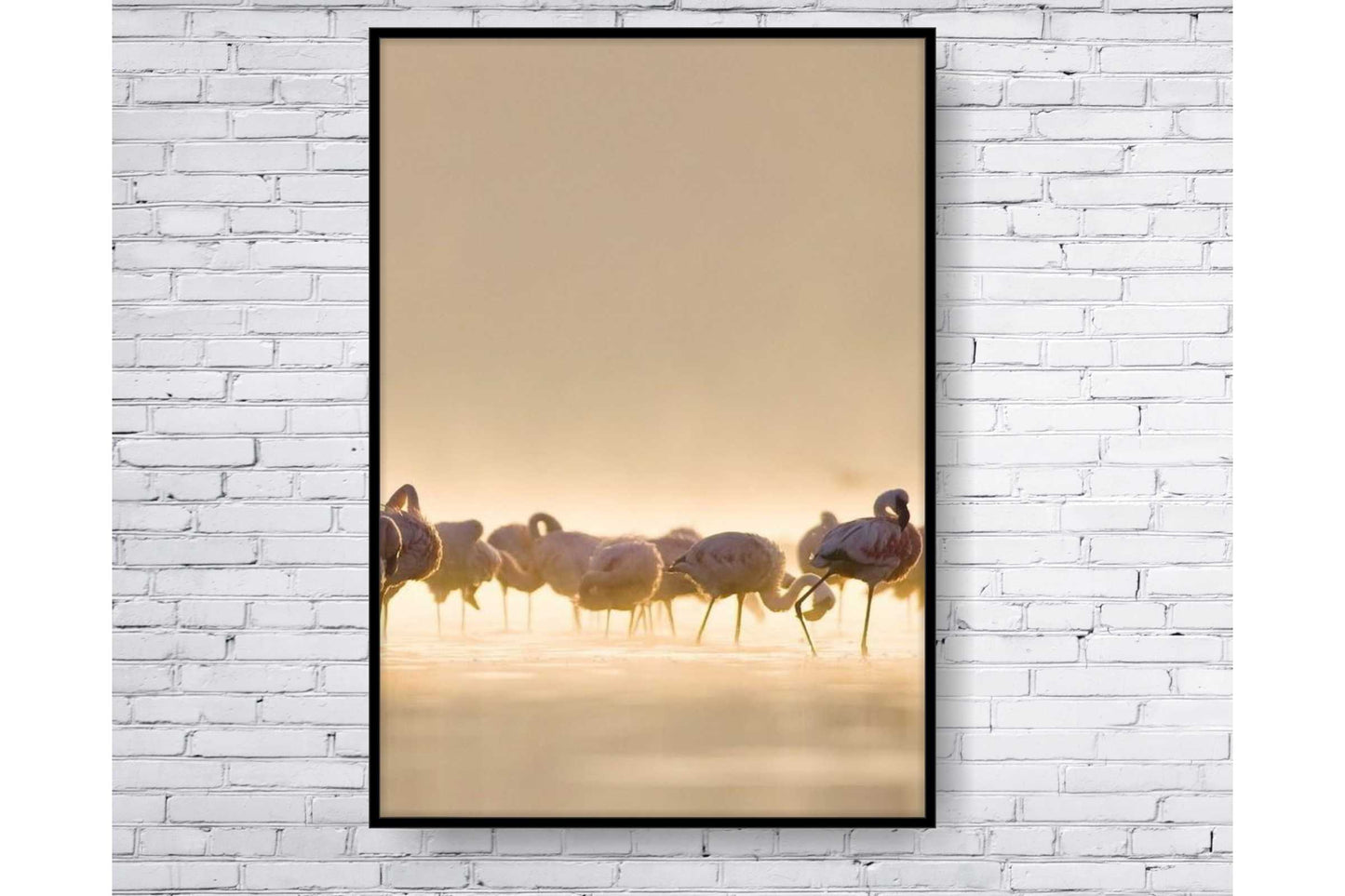 Pastel Sandy Colours Wall Art. Coastal scene. Flamingos on the sandy beach.Serene beach scene. Set of 3 prints. A4 Size. #008