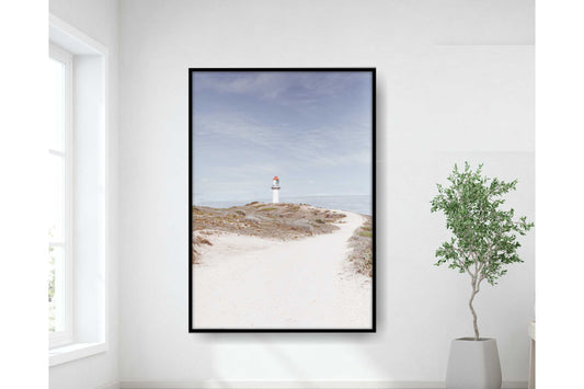 Pastel Colours Wall Art. Coastal scene. Light House. Serene beach scene. Set of 3 prints. A4 Size. #011