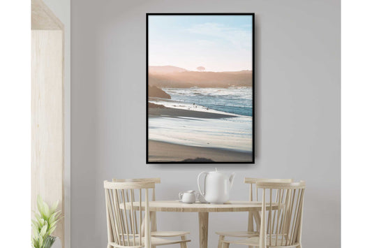 Pastel Colours Wall Art. Pastel Print. Neutral Wall Decor Poster Print. Serene beach scene. A4 Size.#014