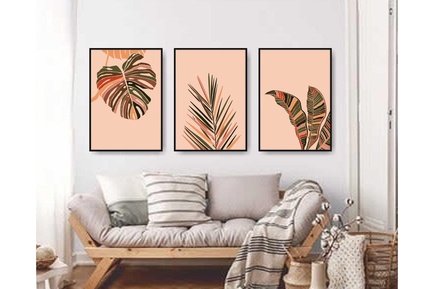 Floral and tropical floral wall art. Tropical leavs print.