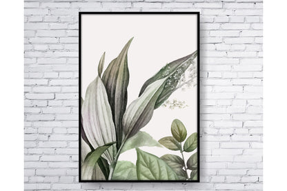 Floral and tropical floral wall art. Tropical leavs print.