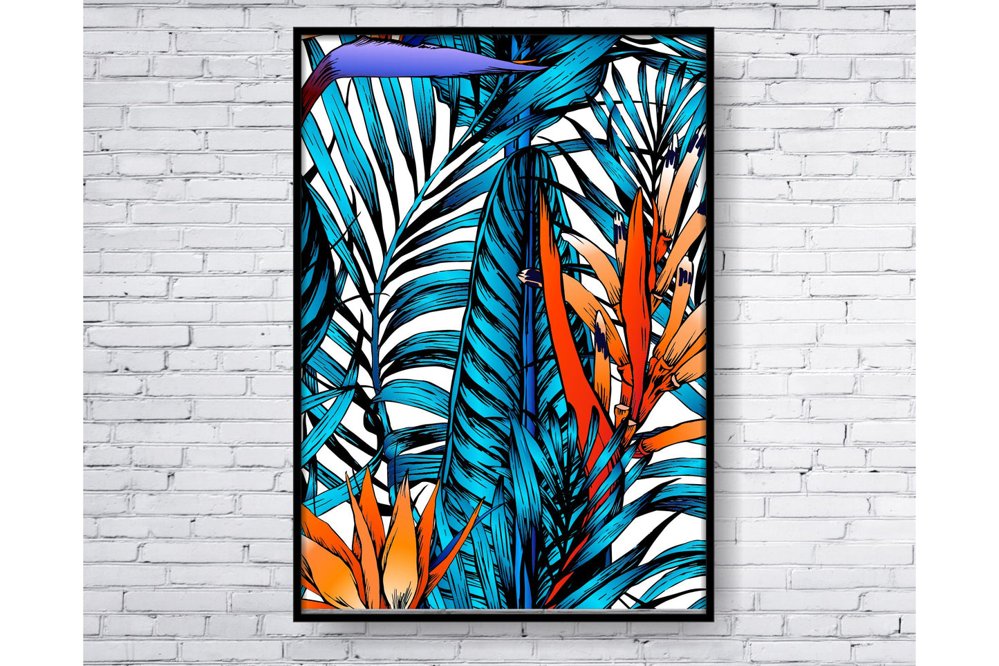 Floral and tropical floral wall art. Tropical leavs print.