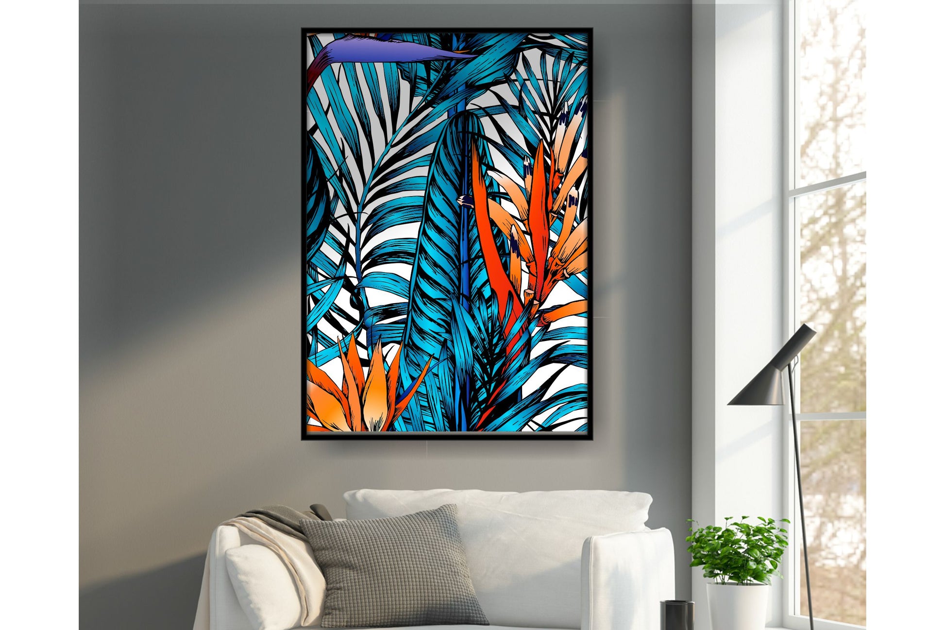 Floral and tropical floral wall art. Tropical leavs print.