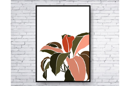 Floral and tropical floral wall art. Tropical leavs print.