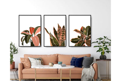 Floral and tropical floral wall art. Tropical leavs print.