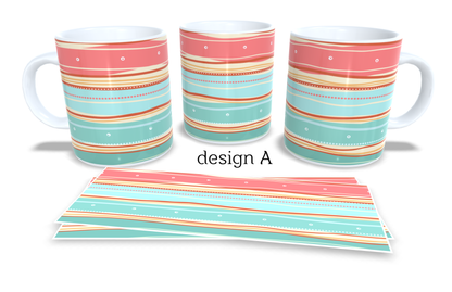 #232 Colourfull Coffee and Tea Mug. Coffee Cup. Tea Mug. Colourfull abstract shapes. Full colour sublimated