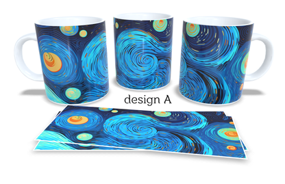 #244 Colourfull Coffee and Tea Mug. Coffee Cup. Tea Mug. Abstract stay sky. Full colour sublimated