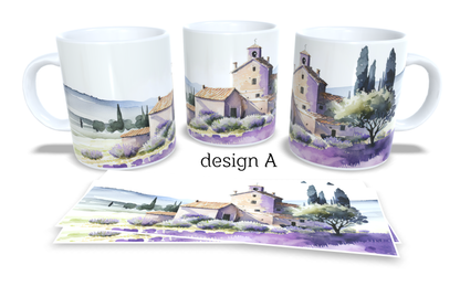 Colourfull Coffee and Tea Mug. Coffee Cup. Tea Mug. Lavander fields. Full colour sublimated #224