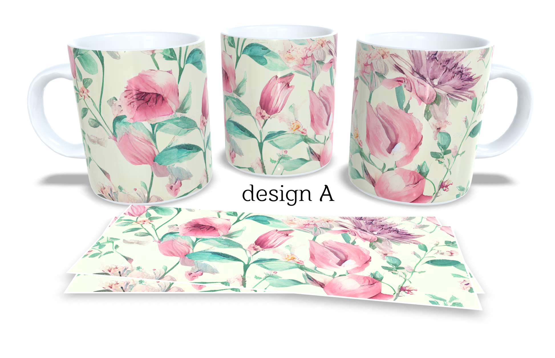 Colourfull Coffee and Tea Mug. Coffee Cup. Tea Mug. Watercolour floral design.