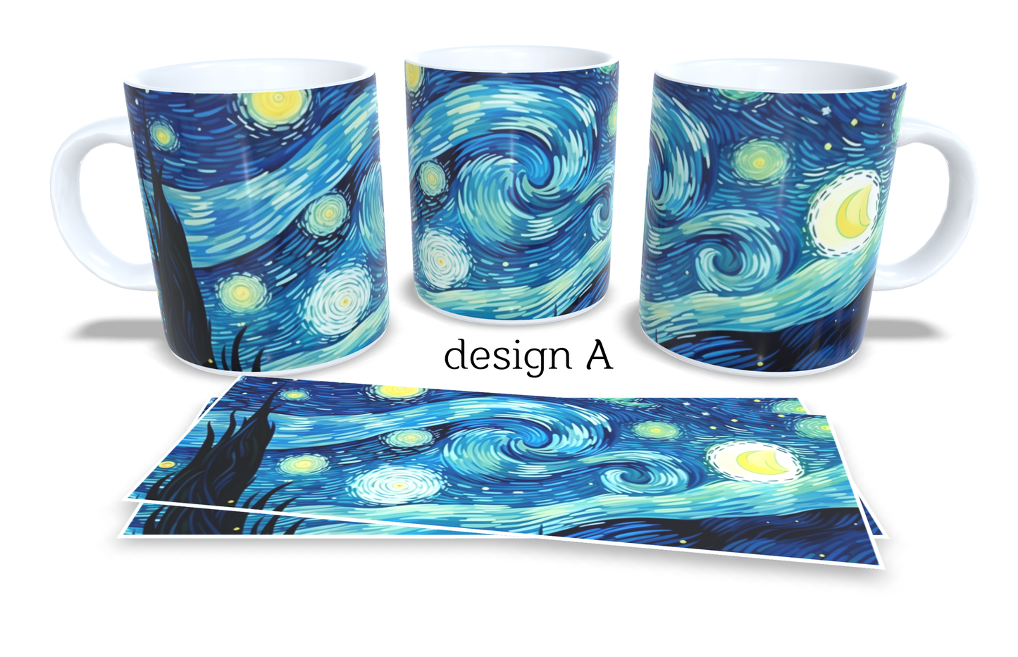 Colourfull Coffee and Tea Mug. Coffee Cup. Tea Mug. Stary night design. Full colour sublimated #048