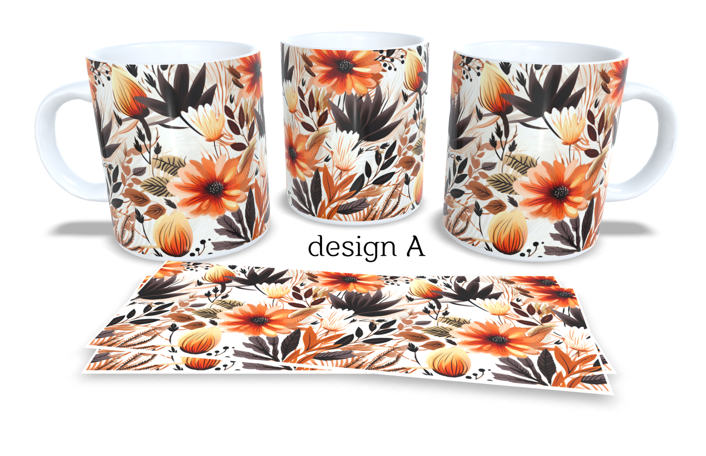 Colourfull Coffee and Tea Mug. Coffee Cup. Tea Mug. Boho floral design. Full colour sublimated #261