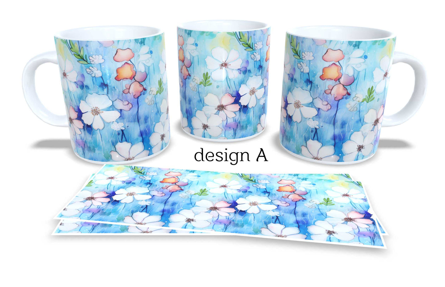 #237 Colourfull Coffee and Tea Mug. Coffee Cup. Tea Mug. Beautiful floral design. Full colour sublimated.