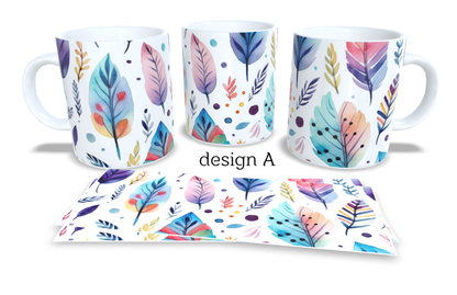 #282 Colourfull Coffee and Tea Mug. Coffee Cup. Tea Mug. Vintage boho. Full colour sublimated