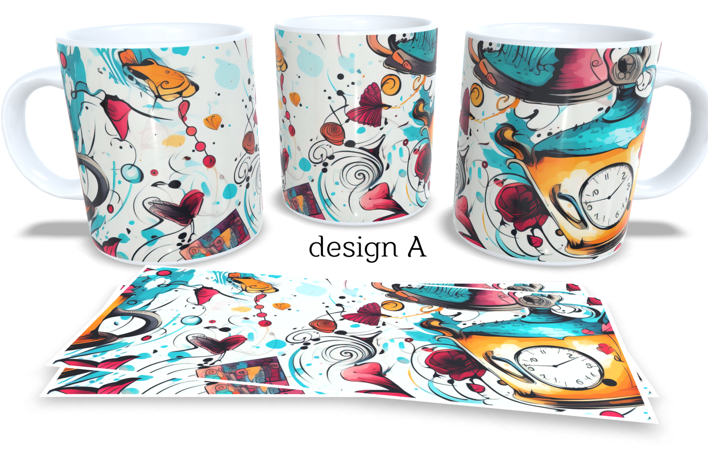 #212 Colourfull Coffee and Tea Mug. Coffee Cup. Tea Mug. Abstract design. Full colour sublimated