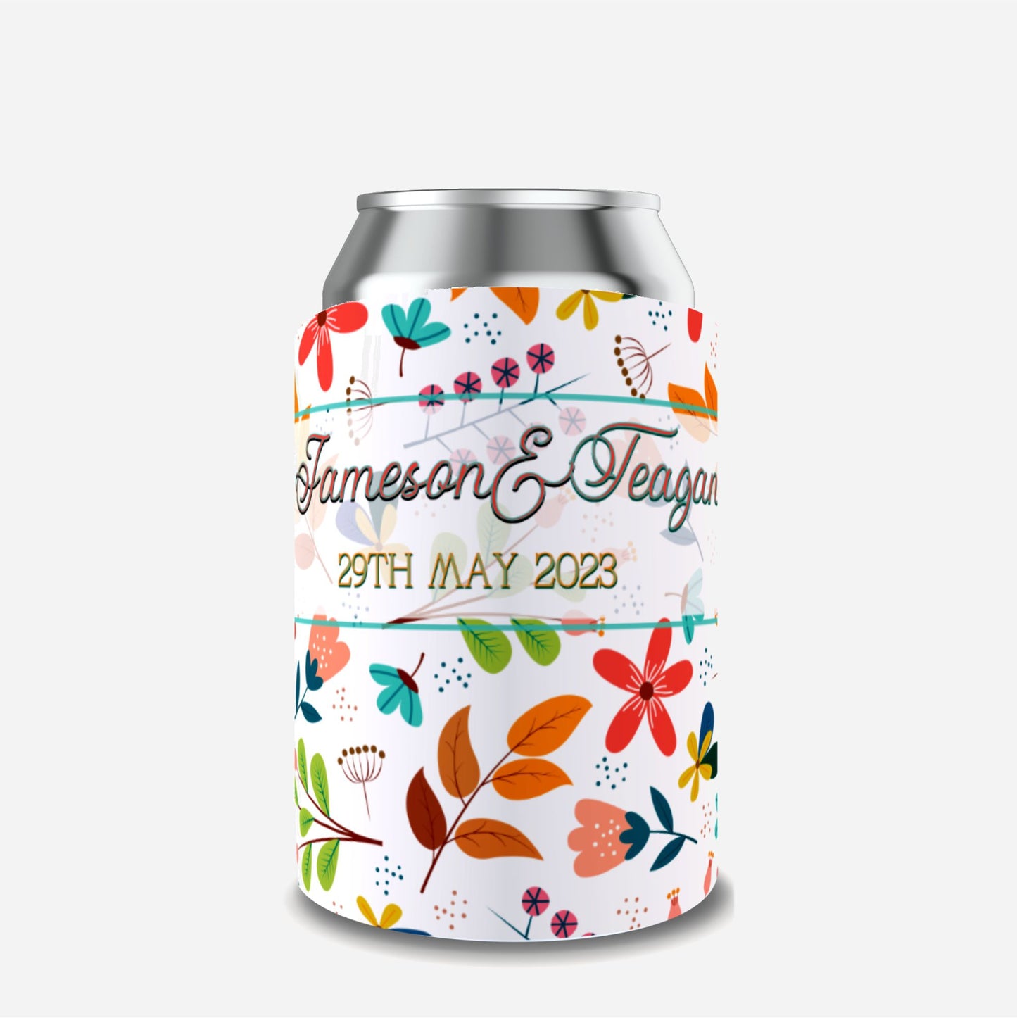 Quantity 10 - Full Colour Wedding Stubby Holder / Can Cooler - Design 21