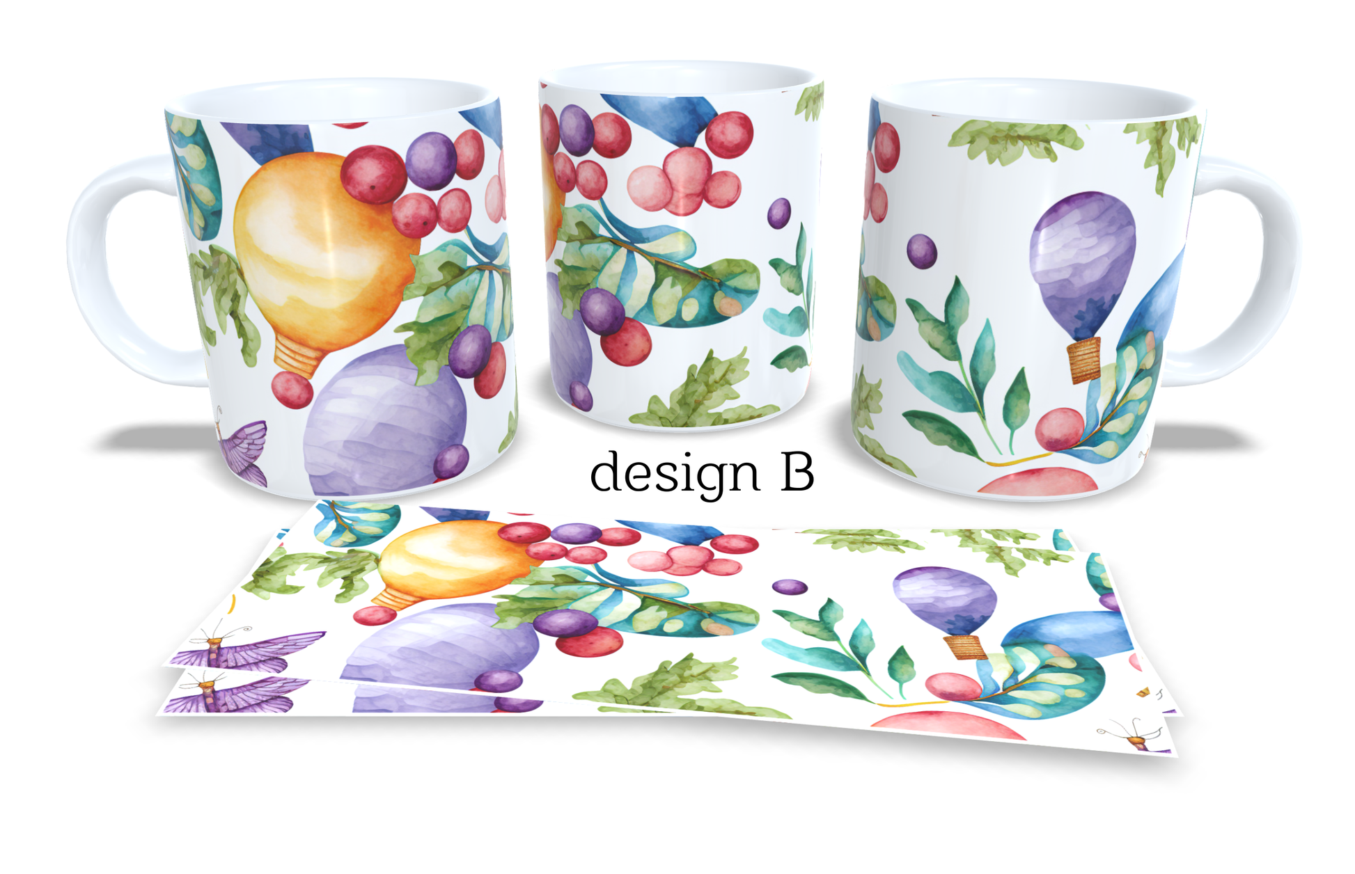 Colourfull Coffee and Tea Mug. Coffee Cup. Tea Mug. Watercolour floral design.