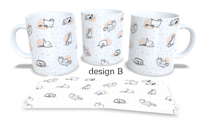 #238 Colourfull Coffee and Tea Mug. Coffee Cup. Tea Mug. Playfull cats. Full colour sublimated