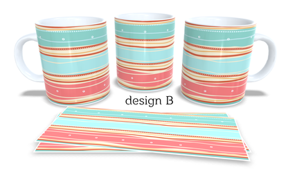 #232 Colourfull Coffee and Tea Mug. Coffee Cup. Tea Mug. Colourfull abstract shapes. Full colour sublimated