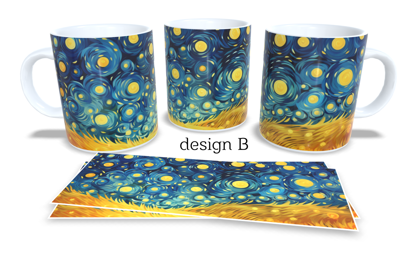 Colourfull Coffee and Tea Mug. Coffee Cup. Tea Mug. Stary night design. Full colour sublimated #048