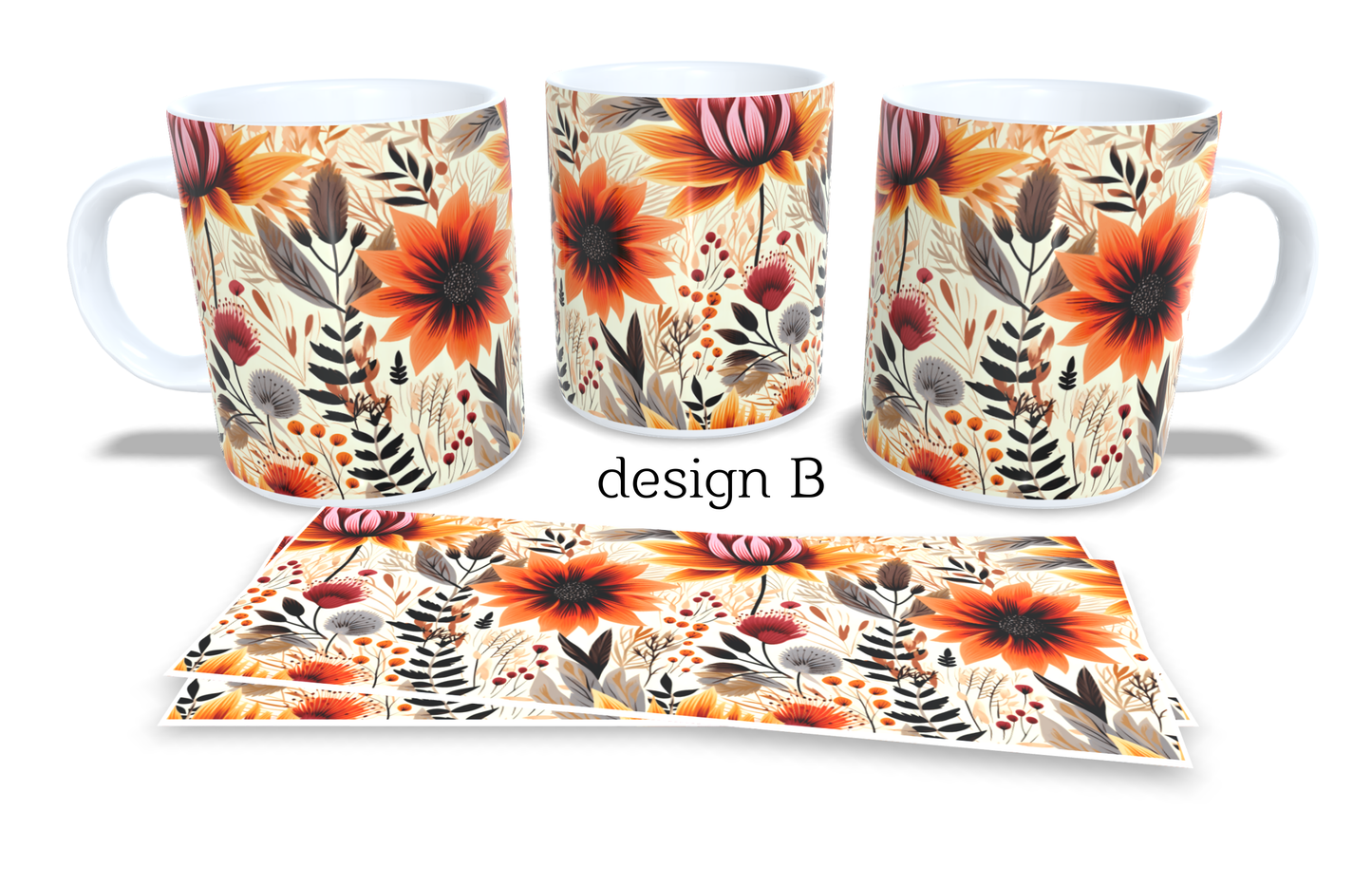 Colourfull Coffee and Tea Mug. Coffee Cup. Tea Mug. Boho floral design. Full colour sublimated #261