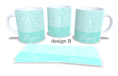 #231 Personalized Colourfull Coffee and Tea Mug. Coffee Cup. Tea Mug. Abstract shapes. Full colour sublimated