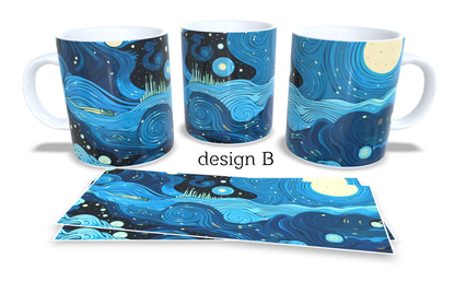 #244 Colourfull Coffee and Tea Mug. Coffee Cup. Tea Mug. Abstract stay sky. Full colour sublimated