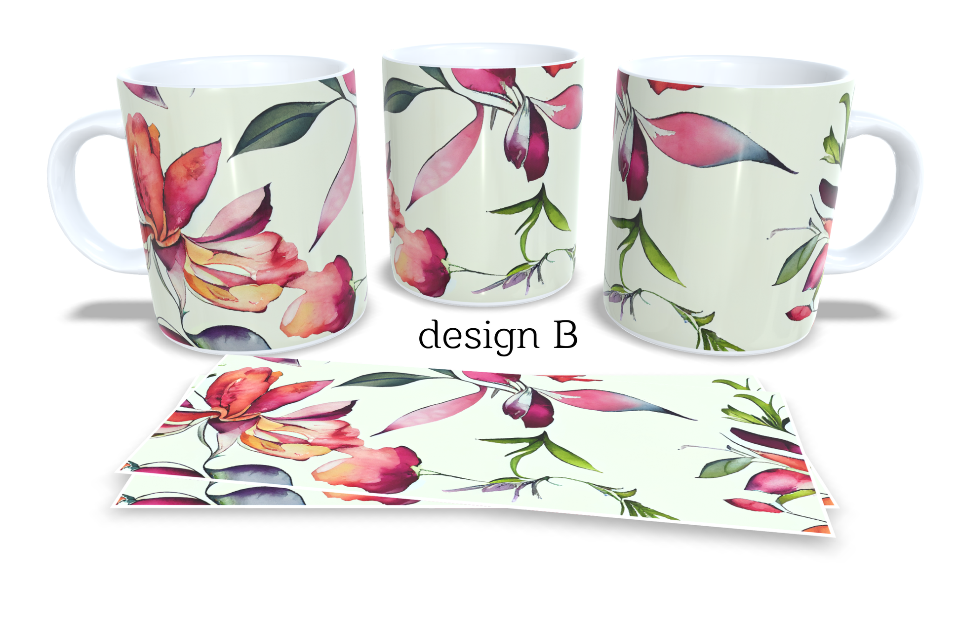 Colourfull Coffee and Tea Mug. Coffee Cup. Tea Mug. Watercolour floral design.