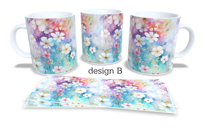 #237 Colourfull Coffee and Tea Mug. Coffee Cup. Tea Mug. Beautiful floral design. Full colour sublimated.