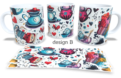 #212 Colourfull Coffee and Tea Mug. Coffee Cup. Tea Mug. Abstract design. Full colour sublimated