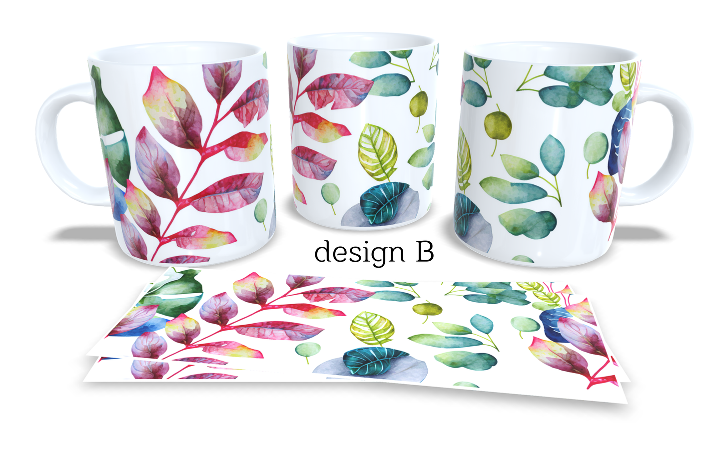 #241 Colourfull Coffee and Tea Mug. Coffee Cup. Tea Mug. abstract watercolour floral design. Full colour sublimated