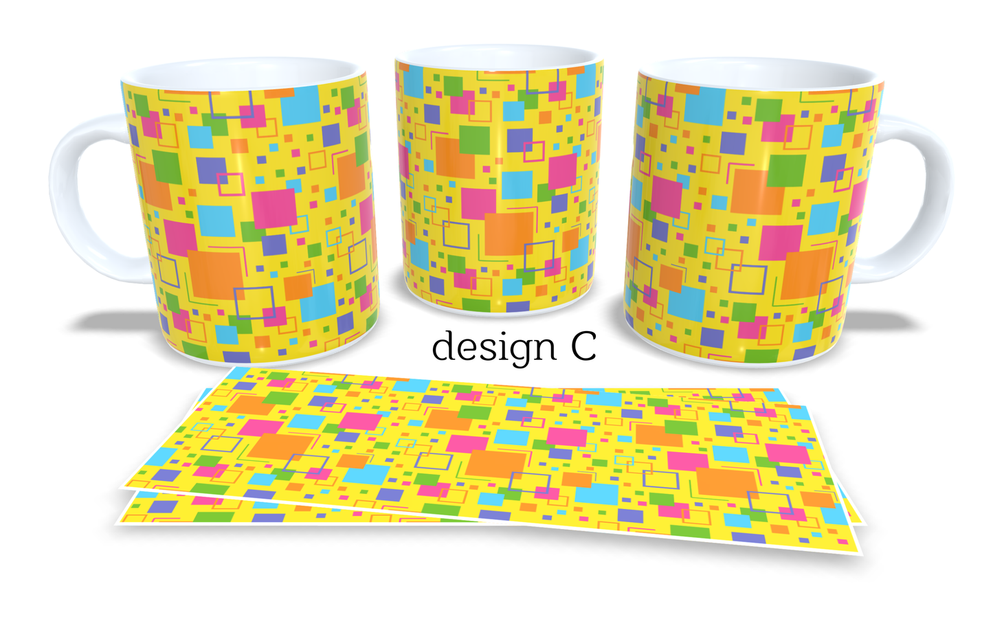 #421 Colourfull Coffee and Tea Mug. Coffee Cup. Tea Mug. Abstract design. Full colour sublimated