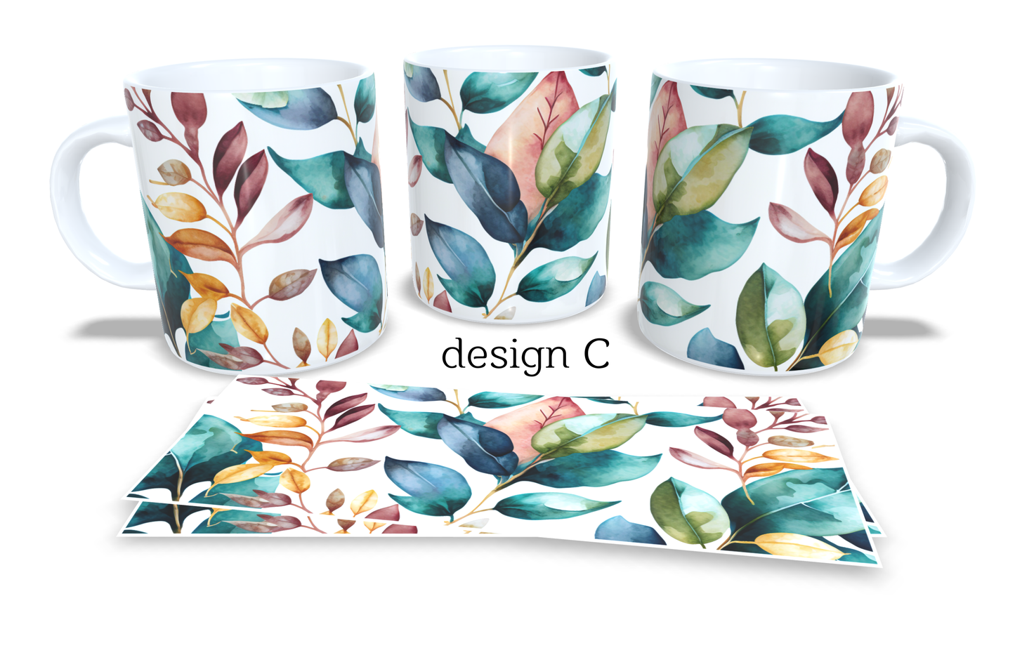 #241 Colourfull Coffee and Tea Mug. Coffee Cup. Tea Mug. abstract watercolour floral design. Full colour sublimated