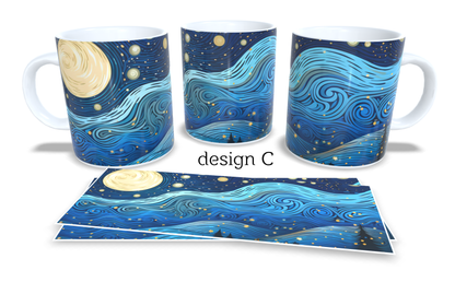 #244 Colourfull Coffee and Tea Mug. Coffee Cup. Tea Mug. Abstract stay sky. Full colour sublimated