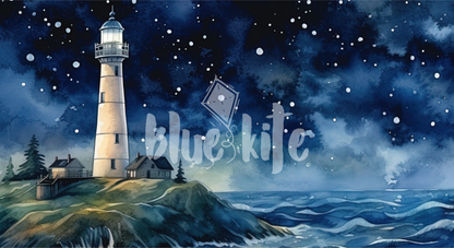 Stubby Holders for home. Set of 6. Full colour stubby holders. Night scene with light house. #104