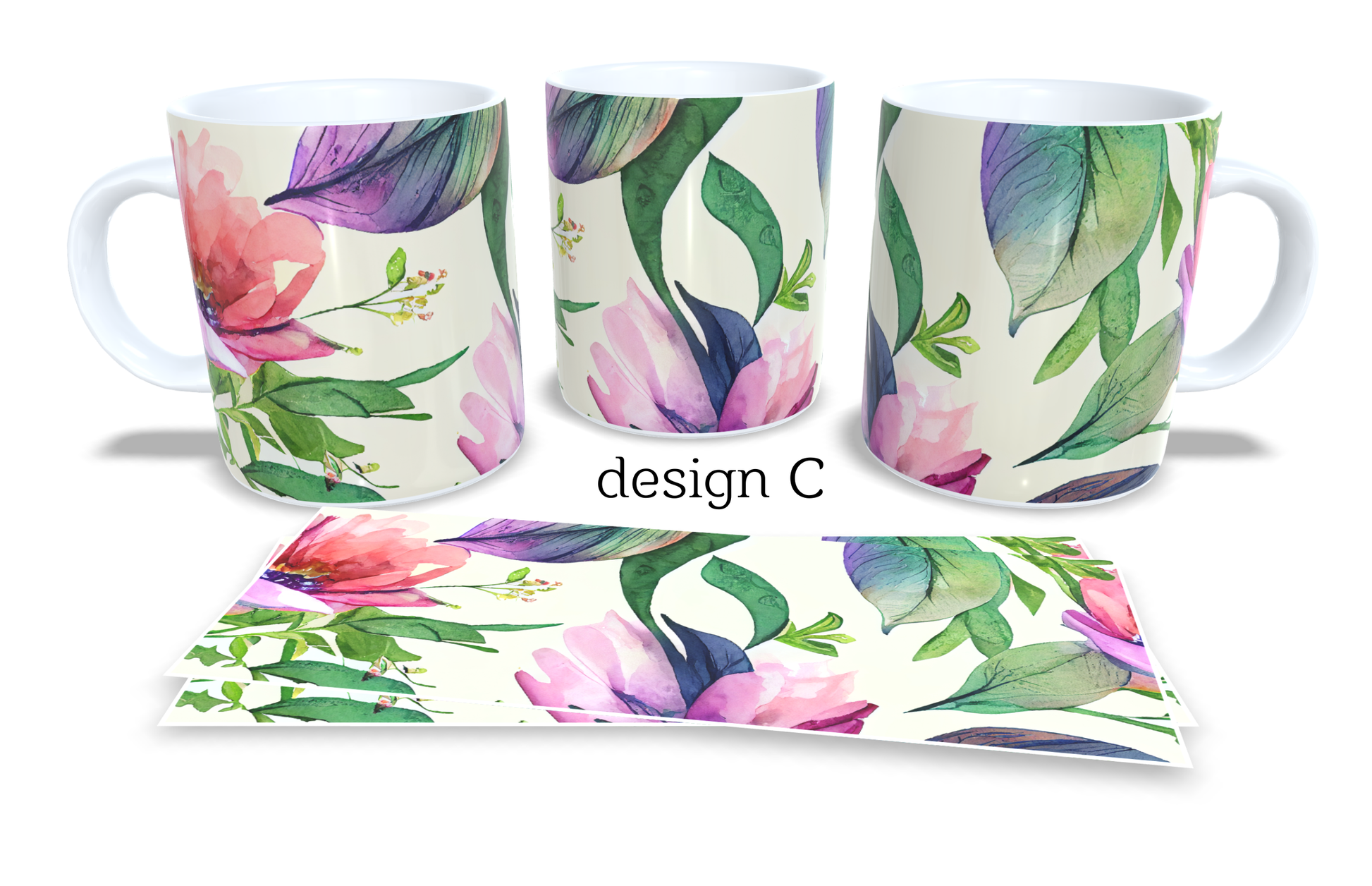 Colourfull Coffee and Tea Mug. Coffee Cup. Tea Mug. Watercolour floral design.