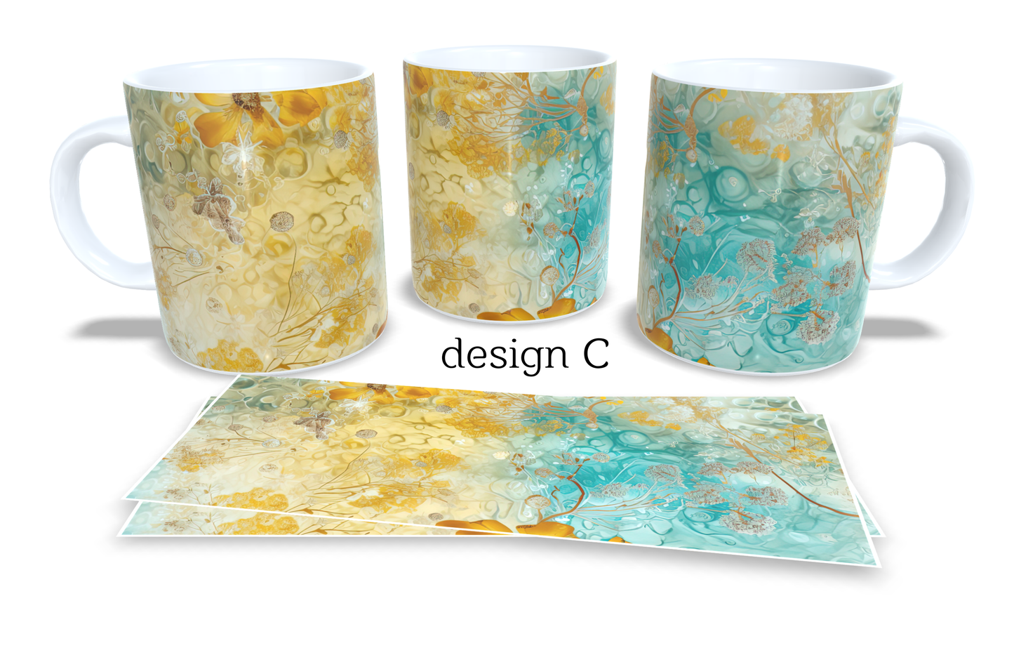 Colourfull Coffee and Tea Mug. Coffee Cup. Tea Mug. Abstract colourfull floral and lace. Full colour sublimated #272