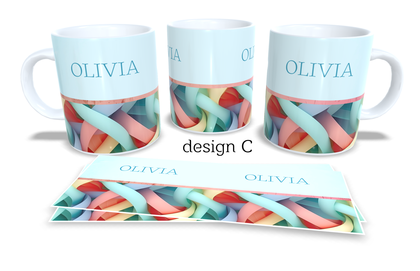 #202 Personalized Colourfull Coffee and Tea Mug. Coffee Cup. Tea Mug. Elegant abstract design. Full colour sublimated