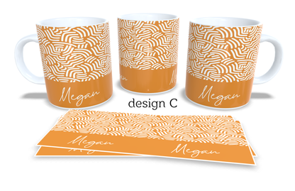 #231 Personalized Colourfull Coffee and Tea Mug. Coffee Cup. Tea Mug. Abstract shapes. Full colour sublimated