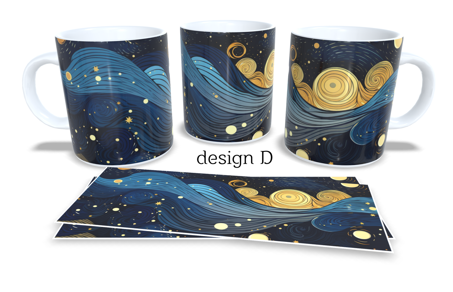 Colourfull Coffee and Tea Mug. Coffee Cup. Tea Mug. Stary night design. Full colour sublimated #048