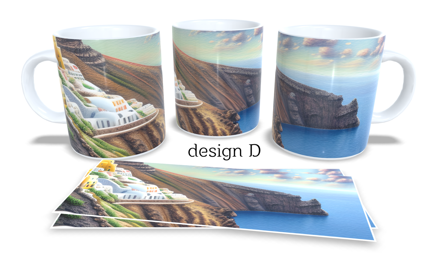 #056 Colourfull Coffee and Tea Mug. Coffee Cup. Tea Mug. Santorini Greece. Full colour sublimated