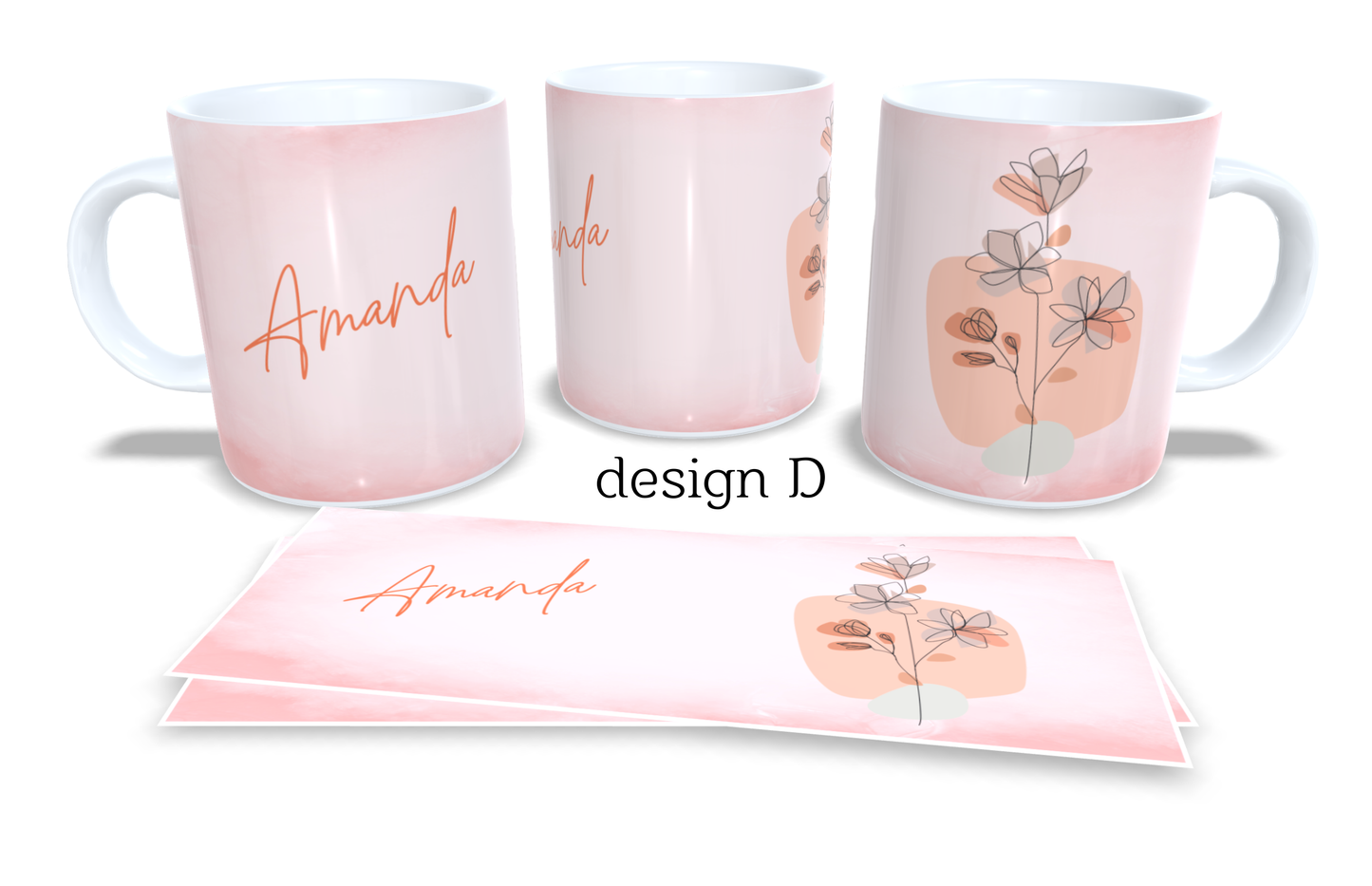 #233 Personalized Colourfull Coffee and Tea Mug. Coffee Cup. Tea Mug. Colourfull abstract floral shapes. Full colour sublimated