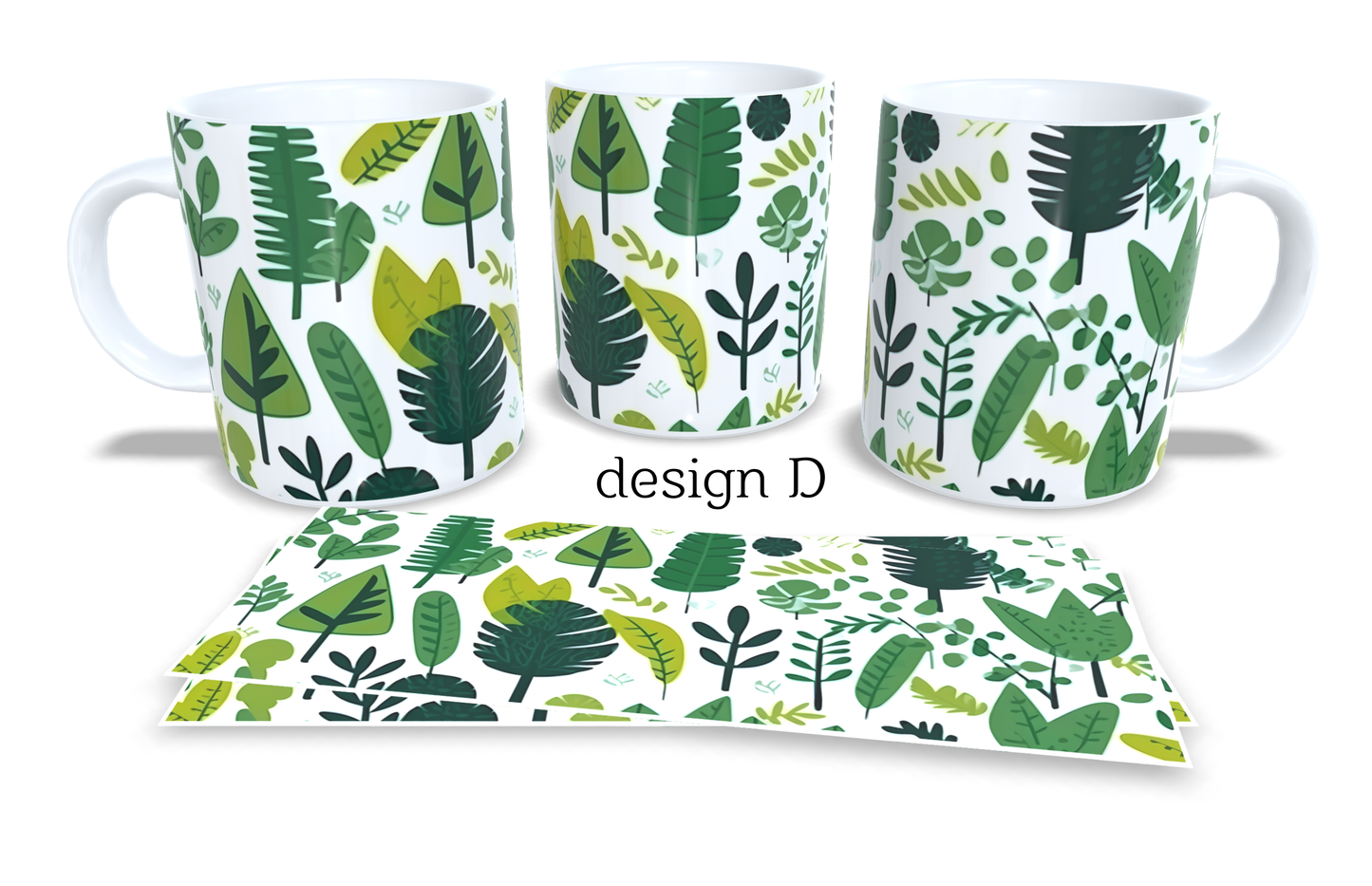 Colourfull Coffee and Tea Mug. Coffee Cup. Tea Mug. Abstract tropical leaves. Full colour sublimated #229