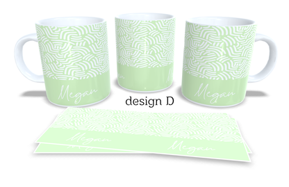 #231 Personalized Colourfull Coffee and Tea Mug. Coffee Cup. Tea Mug. Abstract shapes. Full colour sublimated