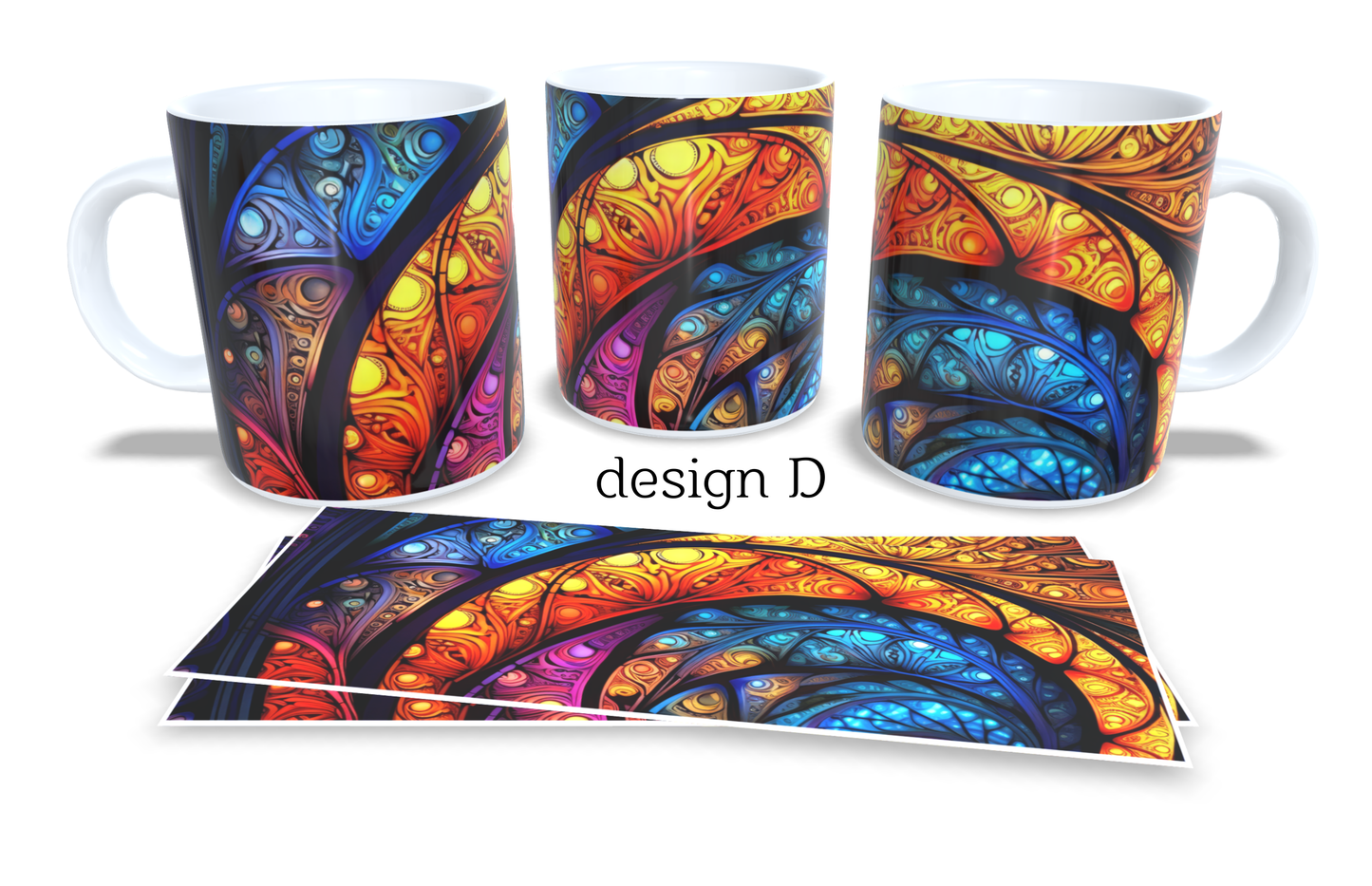 Colourfull Coffee and Tea Mug. Coffee Cup. Tea Mug. Abstract colourfull shapes. Full colour sublimated #256