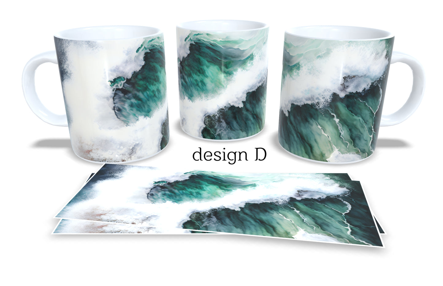 #289 Colourfull Coffee and Tea Mug. Coffee Cup. Tea Mug. Ocean waves. Full colour sublimated