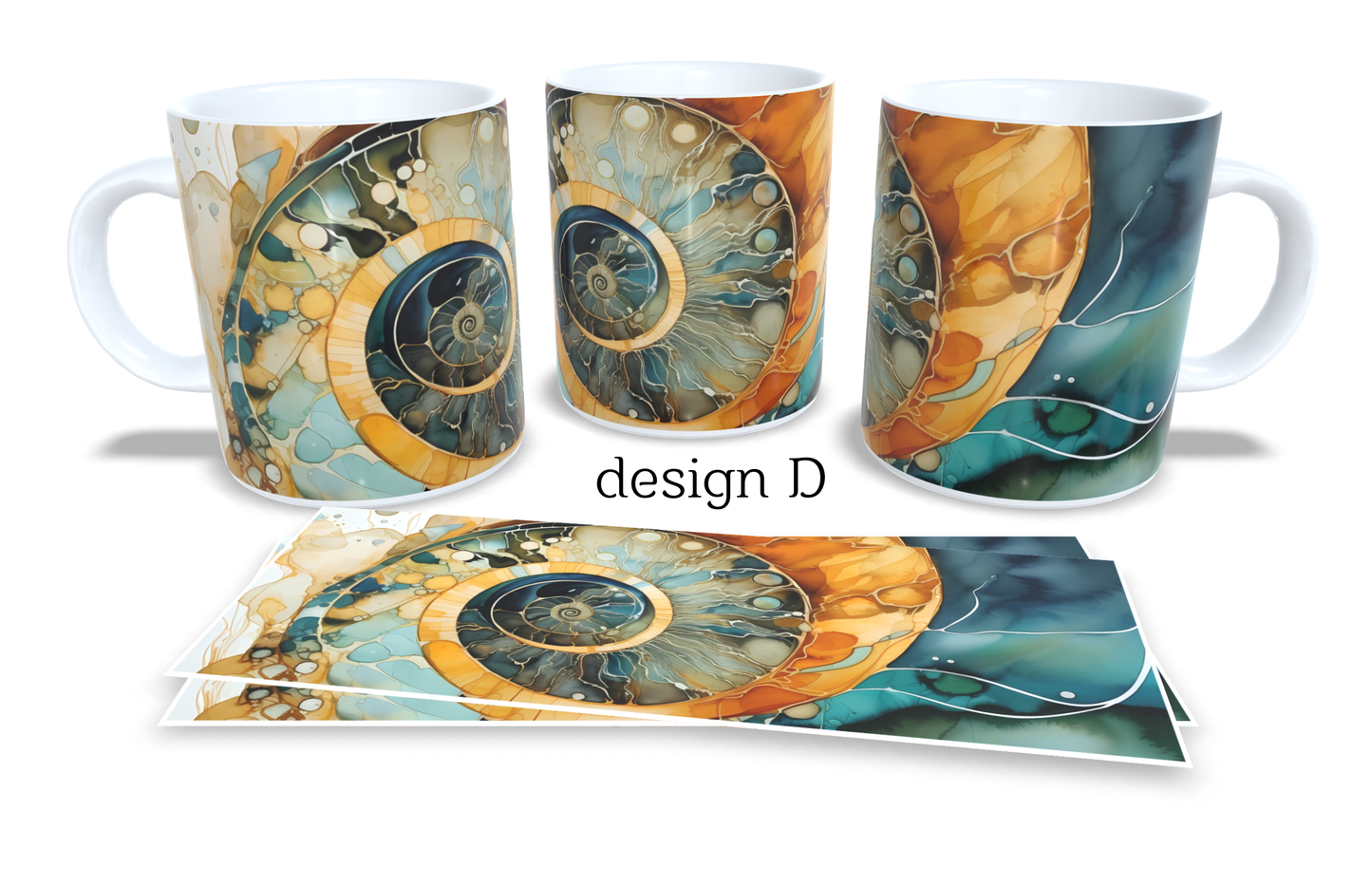 Colourfull Coffee and Tea Mug. Coffee Cup. Tea Mug. Abstract shells design. Full colour sublimated #014