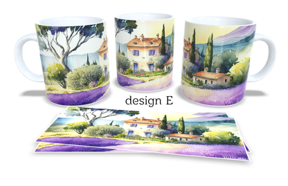 Colourfull Coffee and Tea Mug. Coffee Cup. Tea Mug. Lavander fields. Full colour sublimated #224