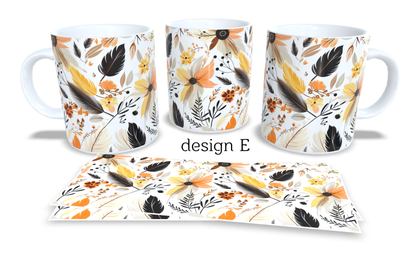 Colourfull Coffee and Tea Mug. Coffee Cup. Tea Mug. Boho floral design. Full colour sublimated #261