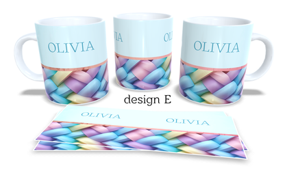 #202 Personalized Colourfull Coffee and Tea Mug. Coffee Cup. Tea Mug. Elegant abstract design. Full colour sublimated