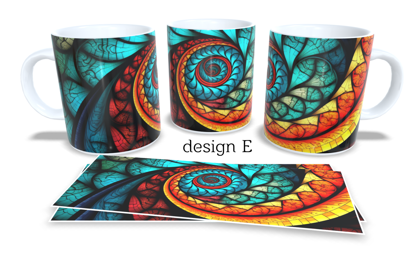 Colourfull Coffee and Tea Mug. Coffee Cup. Tea Mug. Abstract colourfull shapes. Full colour sublimated #256